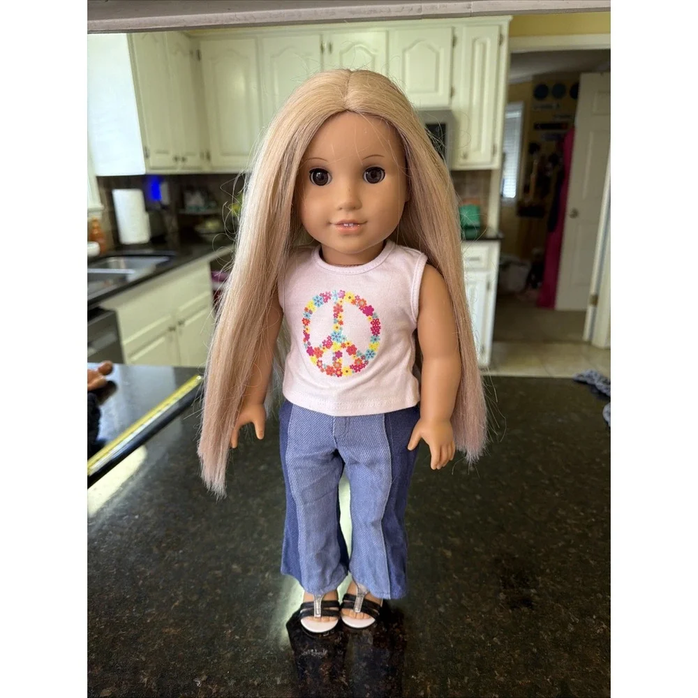 American Girl Julie Doll w/outfit Long Blonde Hair Hippie 70s Chic Groovy 18